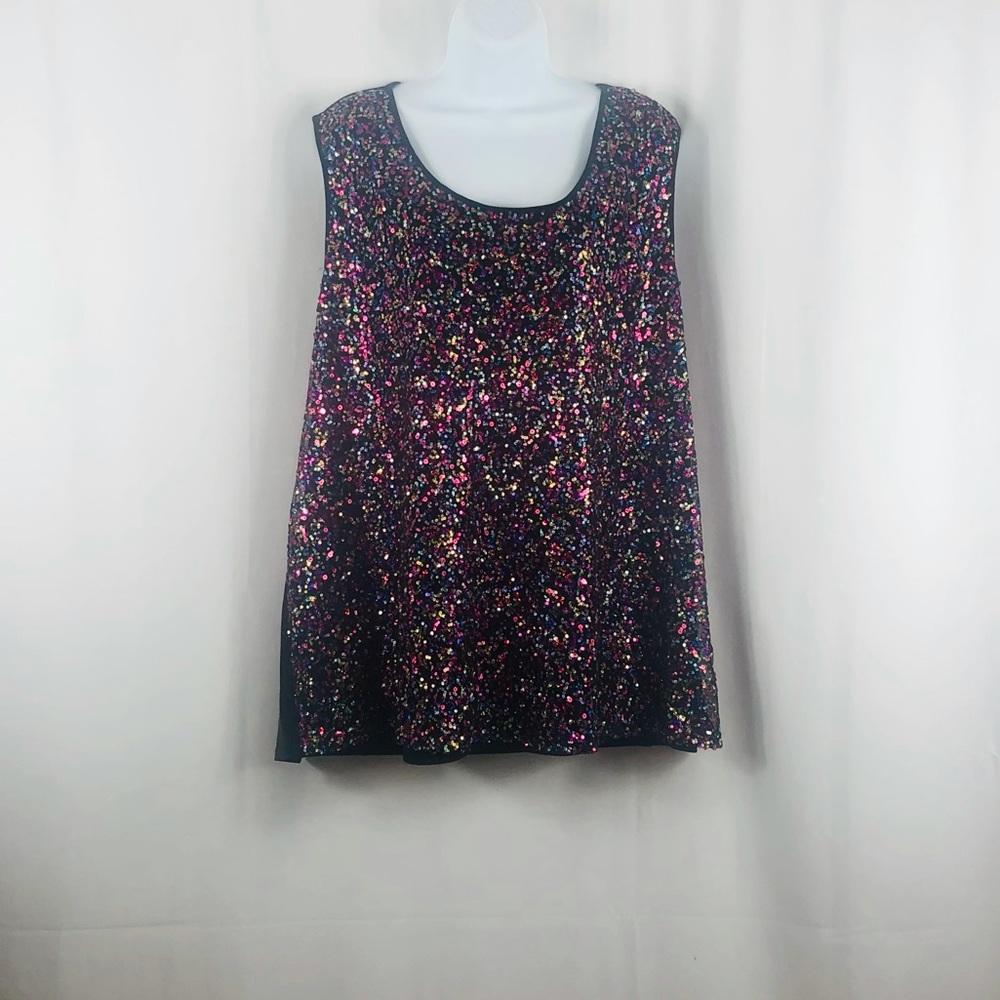 George Sequin front knit tank top 4X